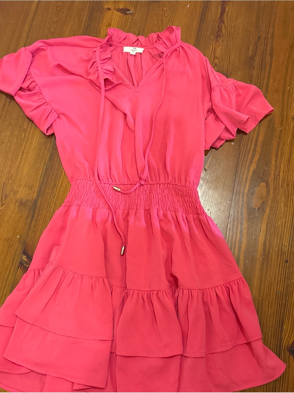 entro Hot Pink Ruffle Detail Dress